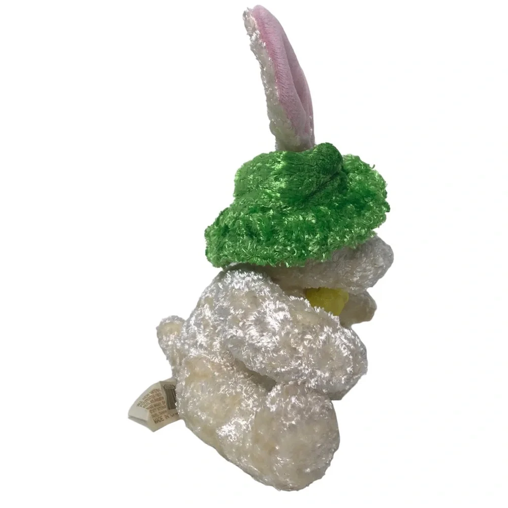 Vintage DanDee Easter Bunny Rabbit Plush Ears Bonnet Hat Silky Stuffed Animal